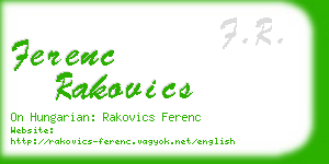 ferenc rakovics business card